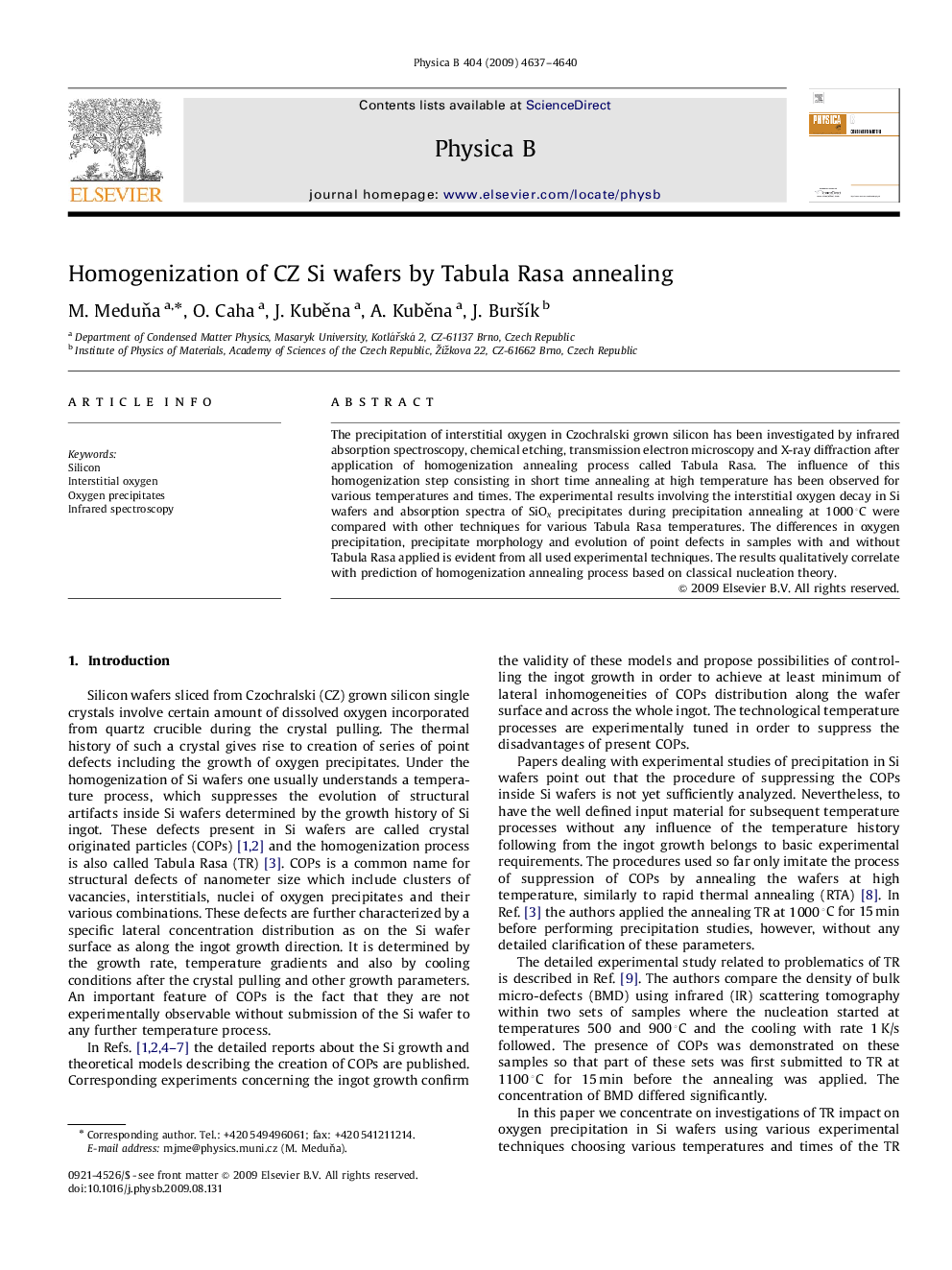 Homogenization of CZ Si wafers by Tabula Rasa annealing