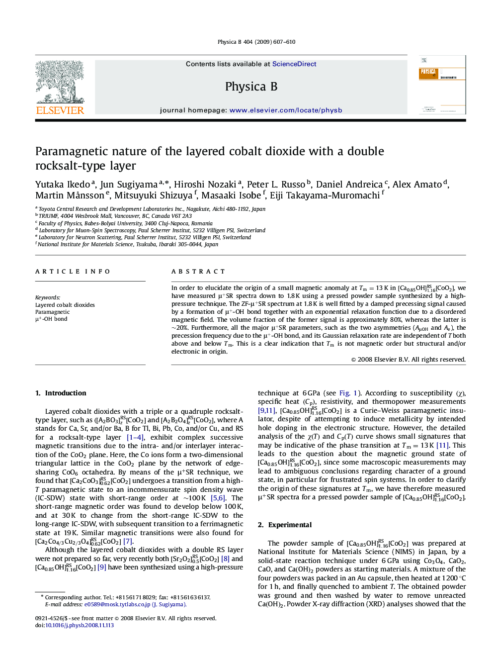 Paramagnetic nature of the layered cobalt dioxide with a double rocksalt-type layer