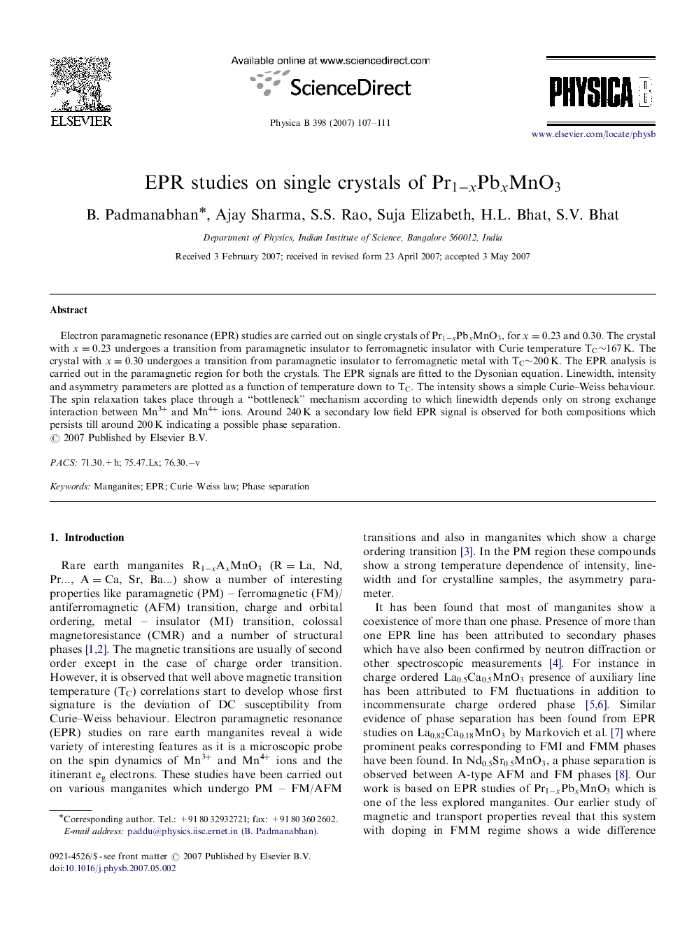 EPR studies on single crystals of Pr1-xPbxMnO3Pr1-xPbxMnO3