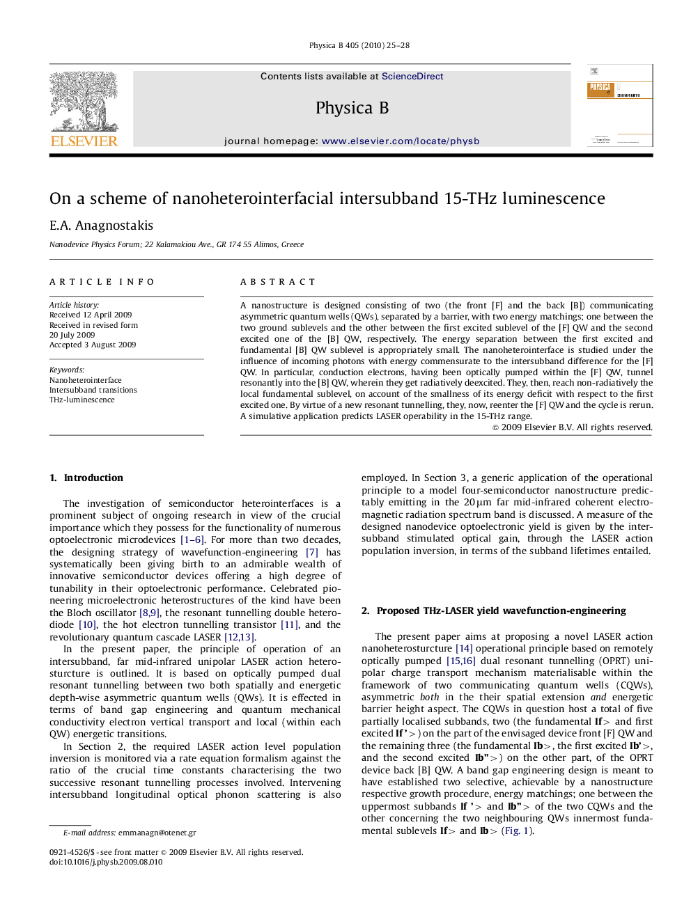 On a scheme of nanoheterointerfacial intersubband 15-THz luminescence