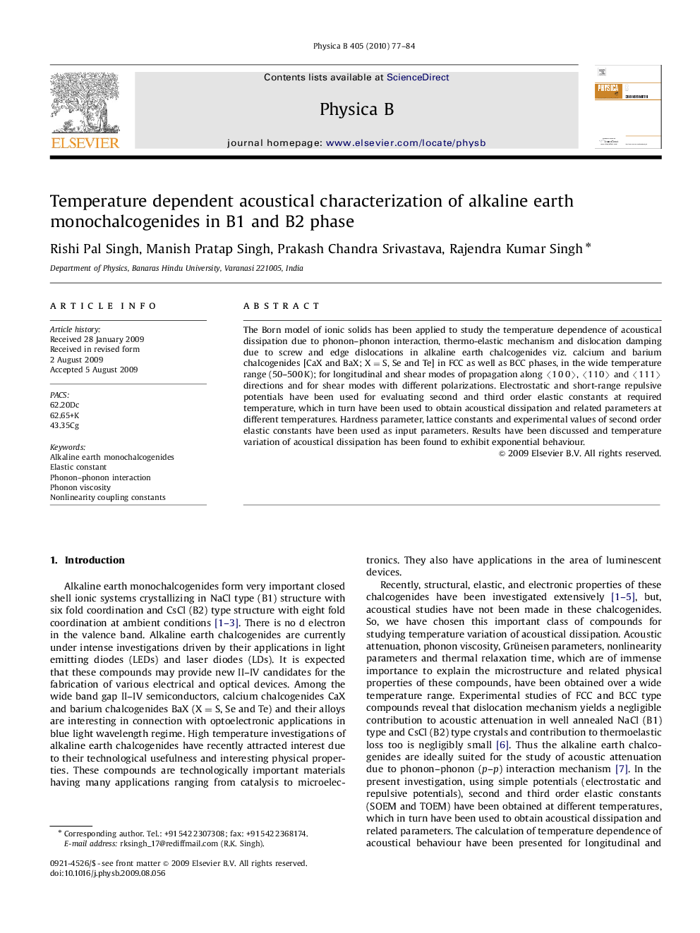 Temperature dependent acoustical characterization of alkaline earth monochalcogenides in B1 and B2 phase