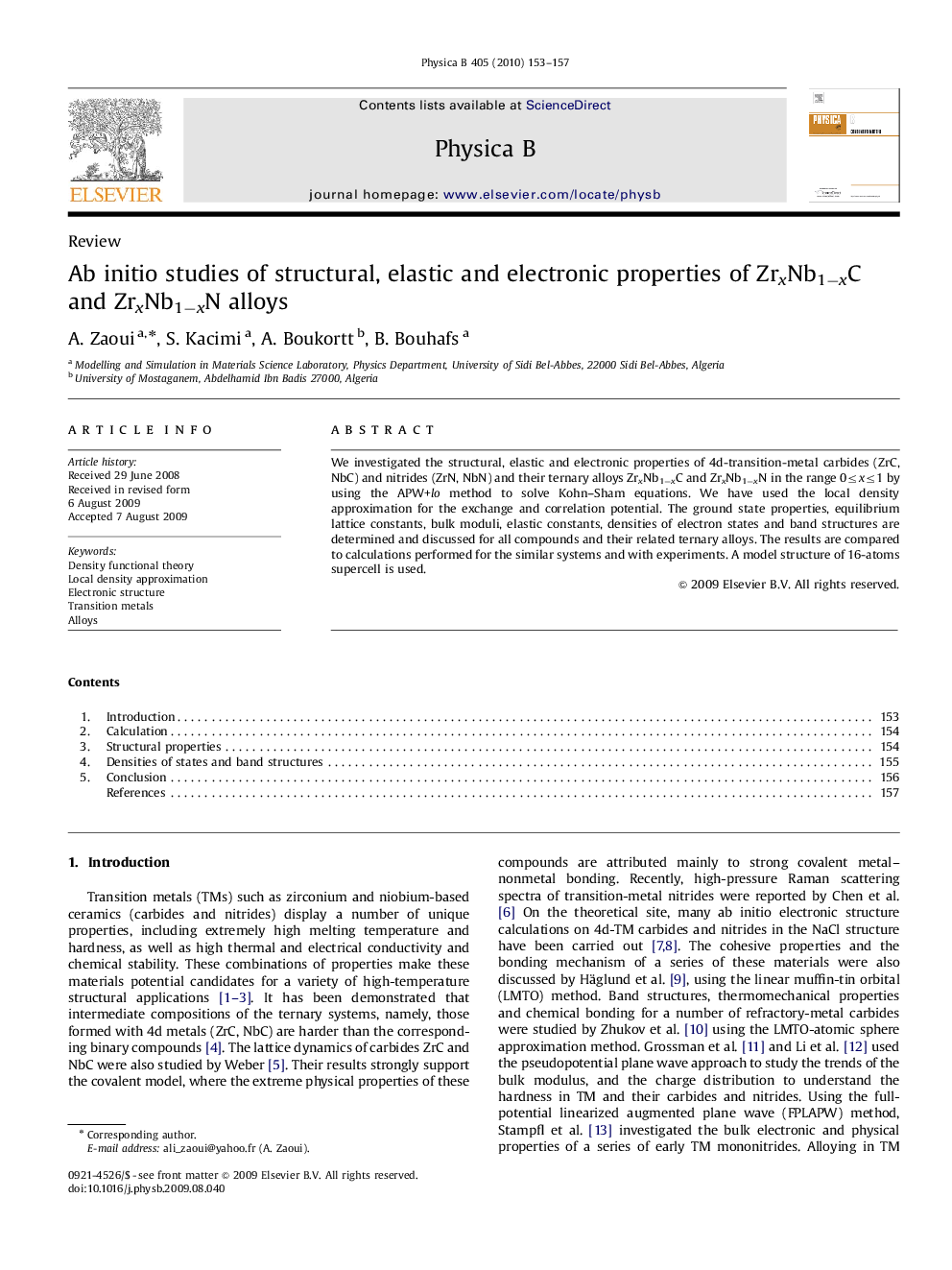 Ab initio studies of structural, elastic and electronic properties of ZrxNb1−xC and ZrxNb1−xN alloys