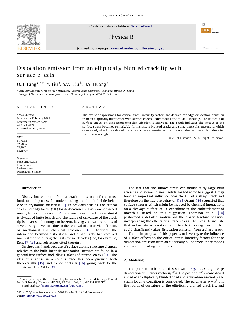 Dislocation emission from an elliptically blunted crack tip with surface effects