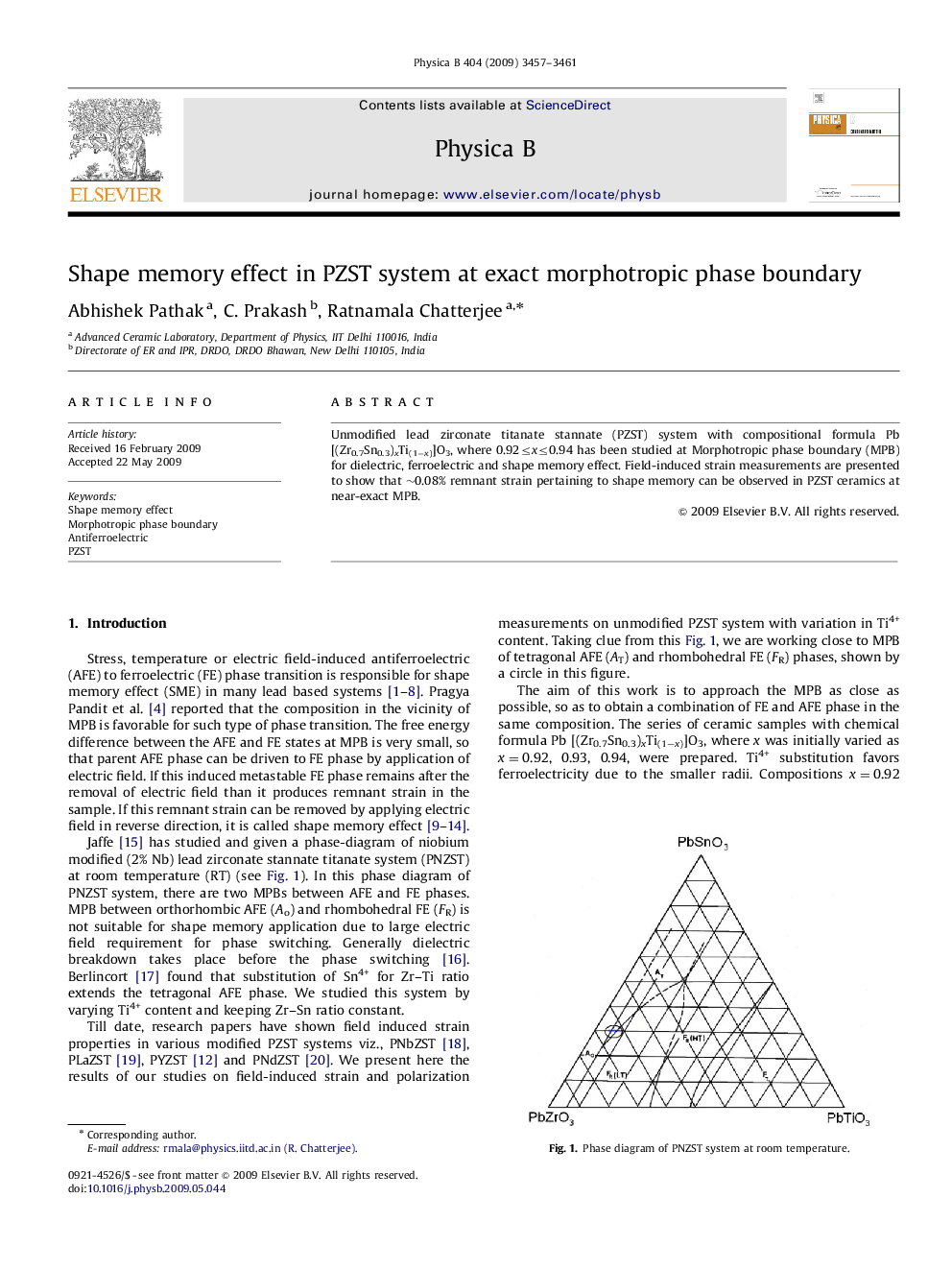 Shape memory effect in PZST system at exact morphotropic phase boundary