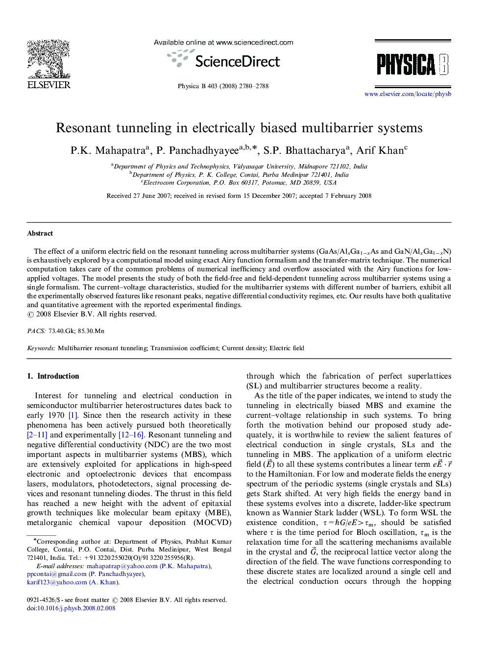 Resonant tunneling in electrically biased multibarrier systems