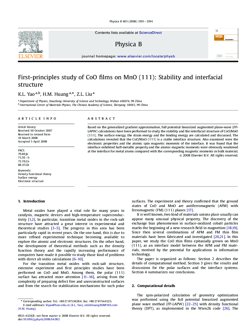 First-principles study of CoO films on MnO (1 1 1): Stability and interfacial structure