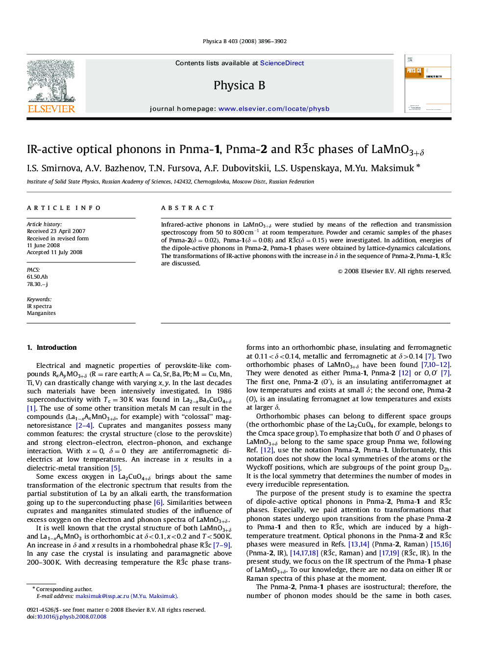 IR-active optical phonons in Pnma-1, Pnma-2 and R3¯c phases of LaMnO3+δLaMnO3+δ