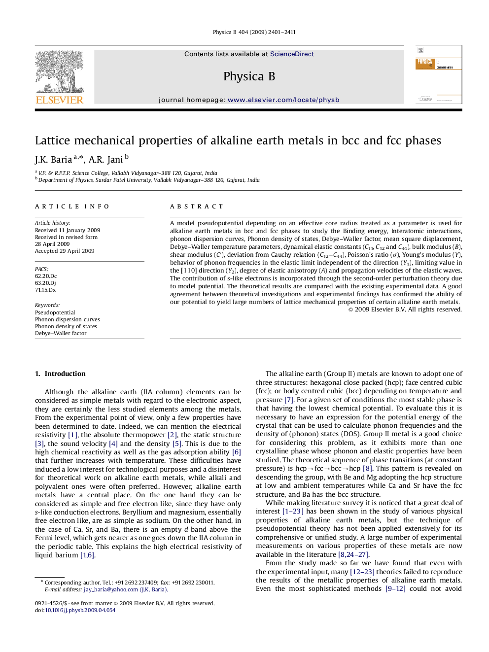 Lattice mechanical properties of alkaline earth metals in bcc and fcc phases