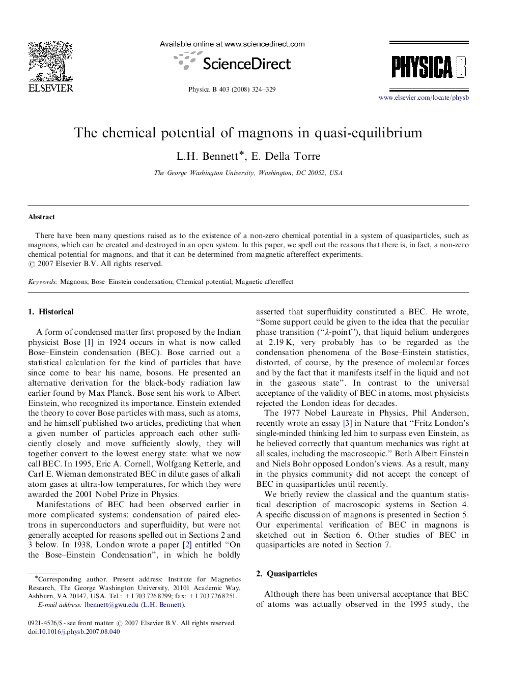 The chemical potential of magnons in quasi-equilibrium