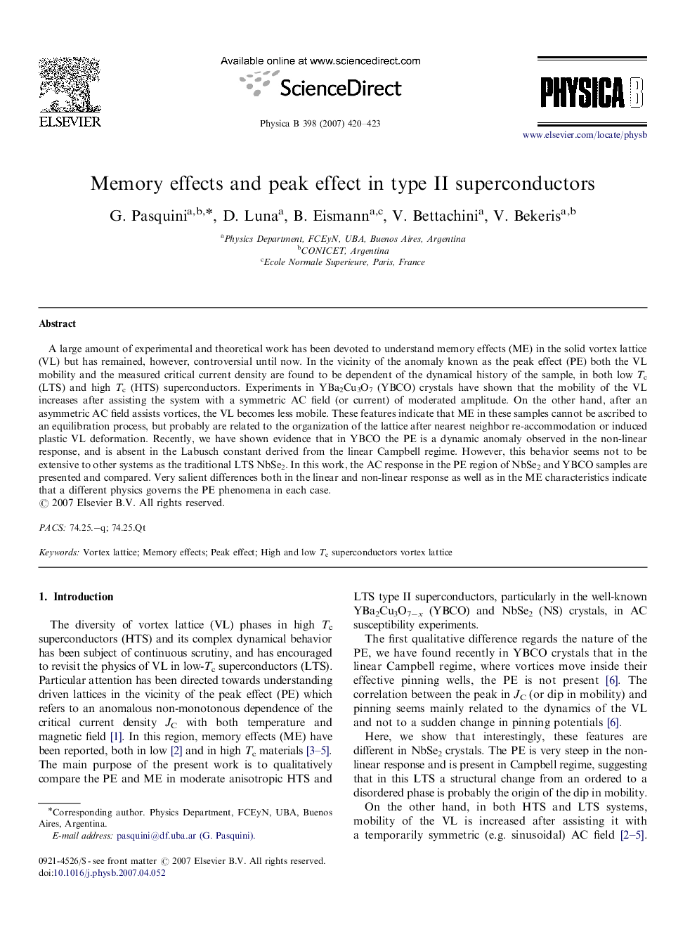 Memory effects and peak effect in type II superconductors