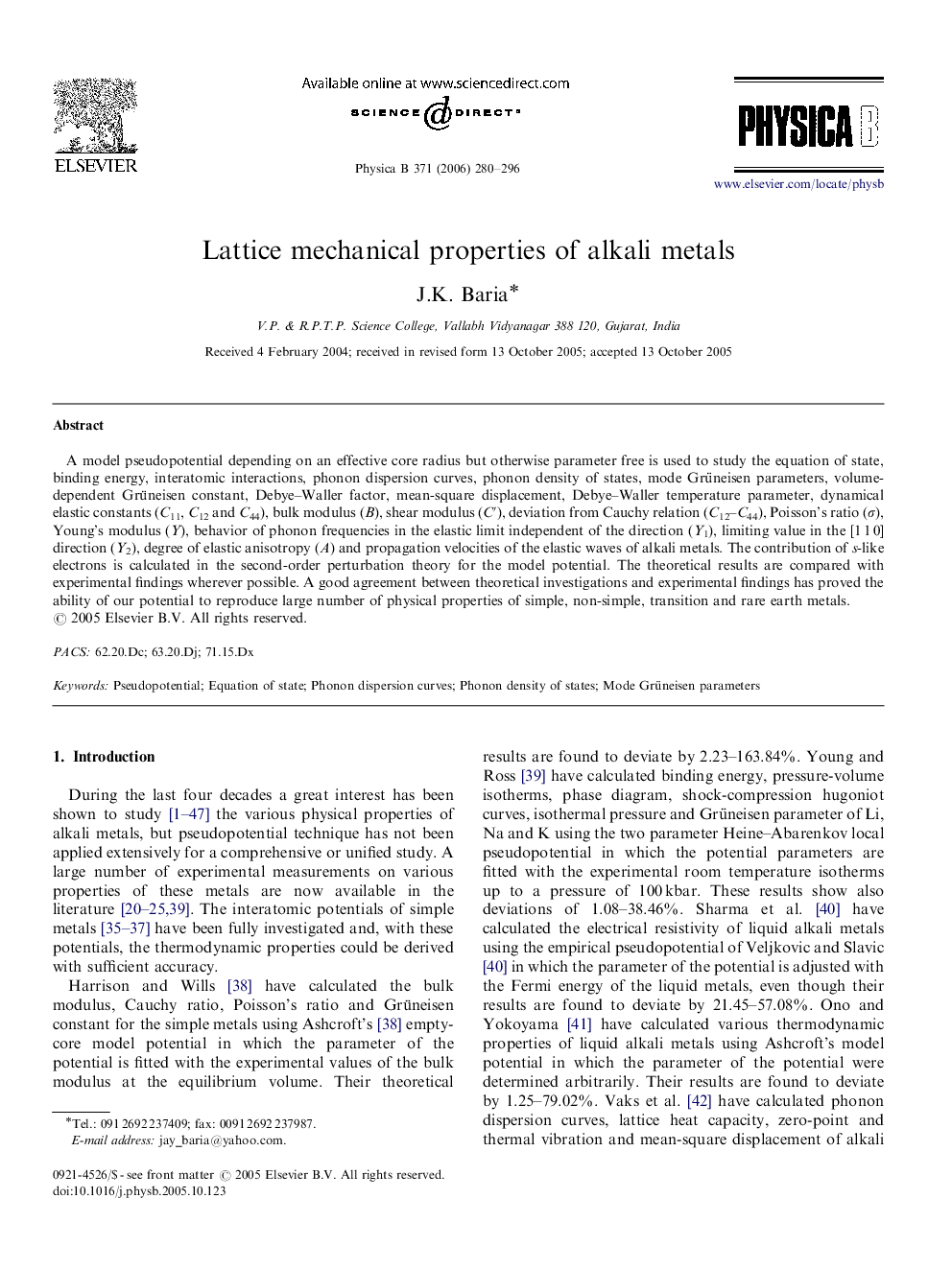 Lattice mechanical properties of alkali metals