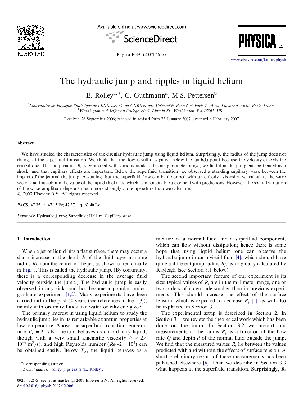 The hydraulic jump and ripples in liquid helium