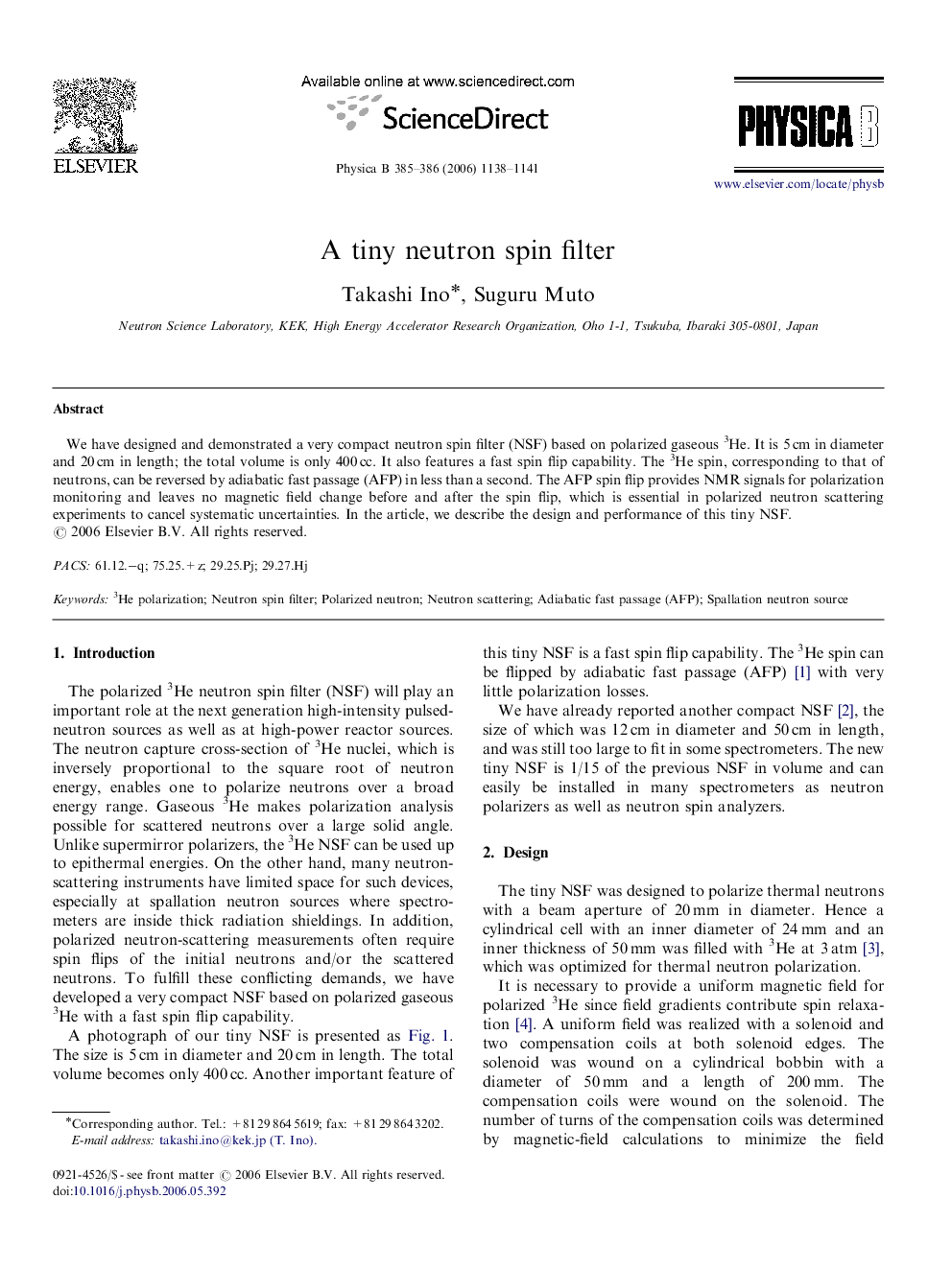 A tiny neutron spin filter