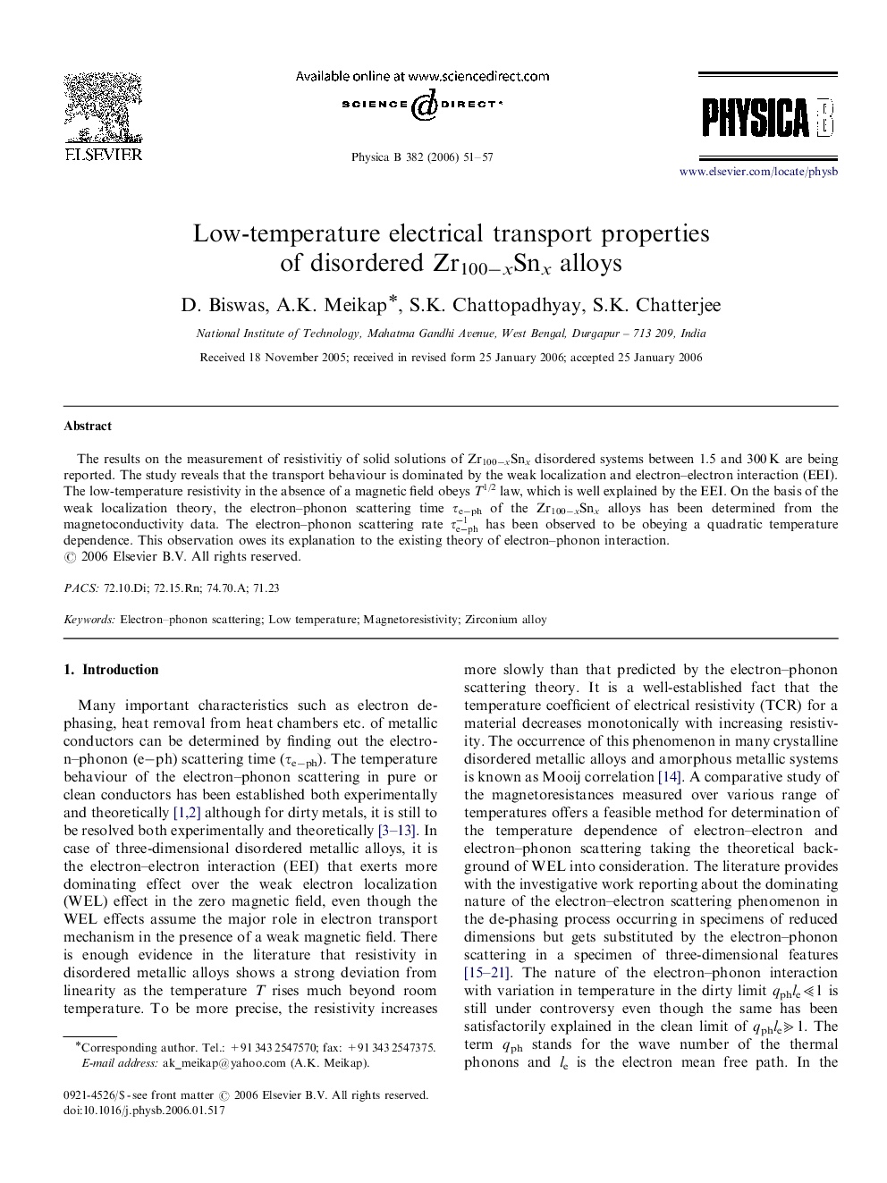 Low-temperature electrical transport properties of disordered Zr100âxSnx alloys