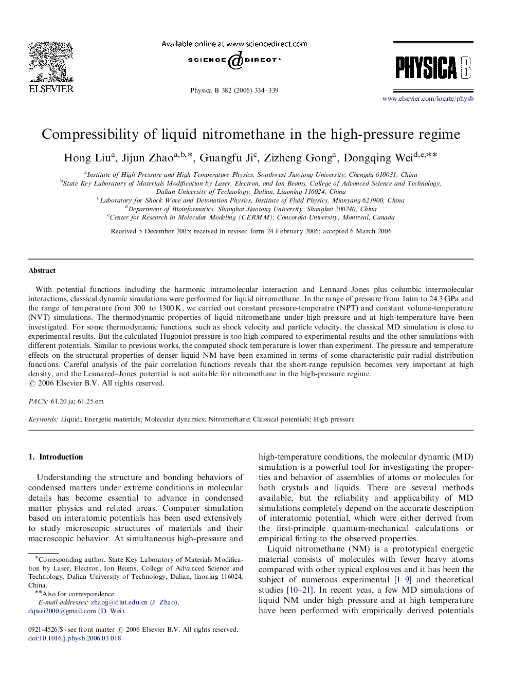 Compressibility of liquid nitromethane in the high-pressure regime