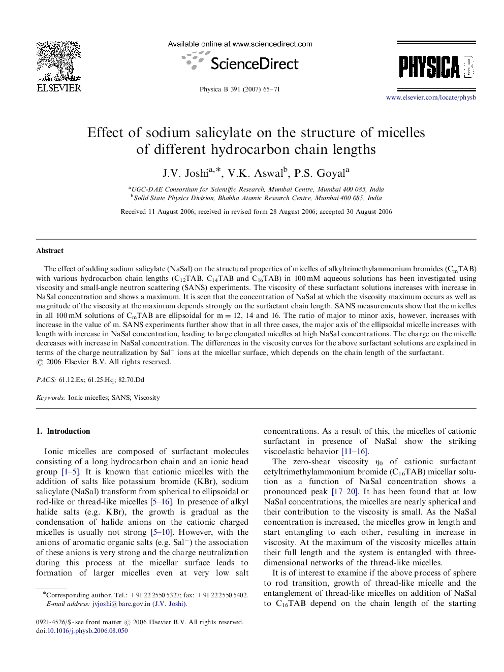 Effect of sodium salicylate on the structure of micelles of different hydrocarbon chain lengths