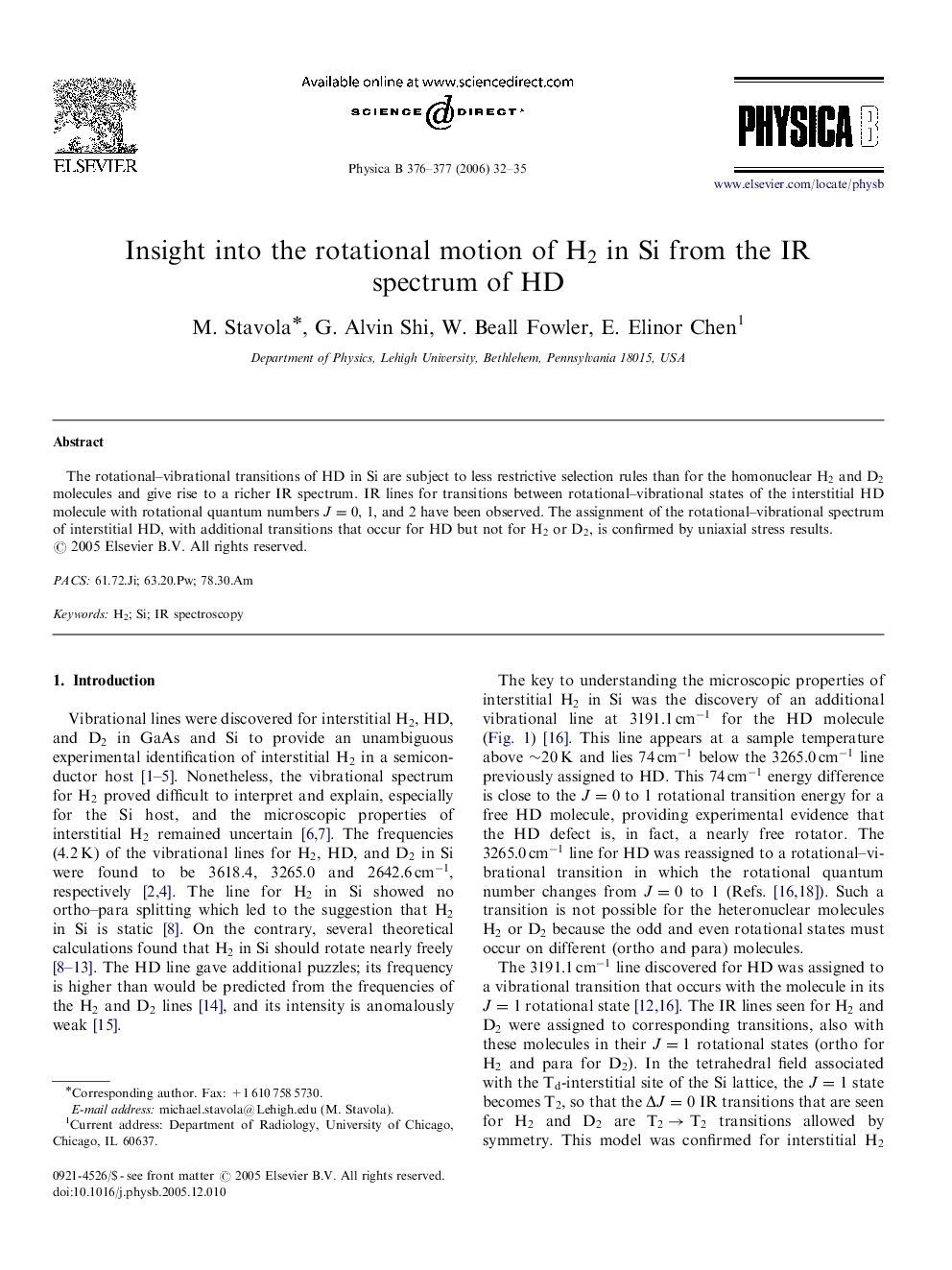 Insight into the rotational motion of H2 in Si from the IR spectrum of HD