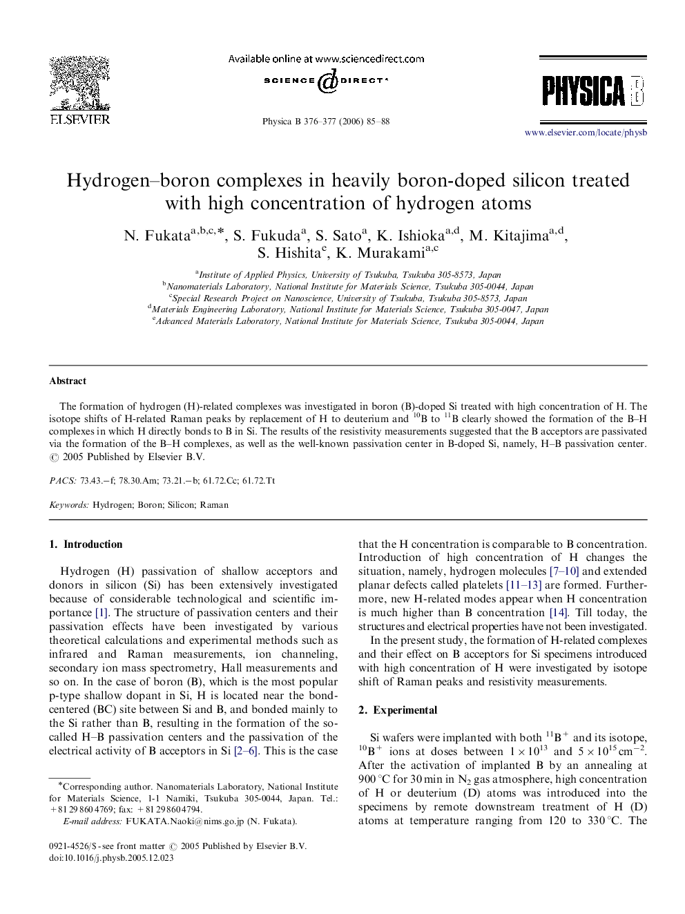 Hydrogen-boron complexes in heavily boron-doped silicon treated with high concentration of hydrogen atoms