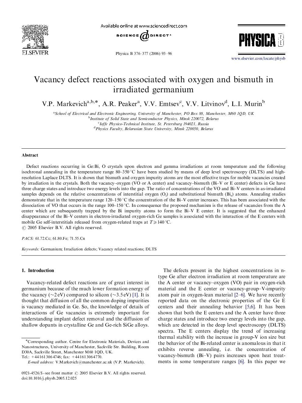 Vacancy defect reactions associated with oxygen and bismuth in irradiated germanium