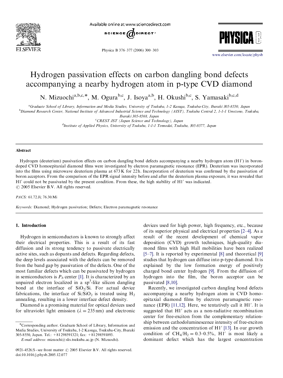 Hydrogen passivation effects on carbon dangling bond defects accompanying a nearby hydrogen atom in p-type CVD diamond