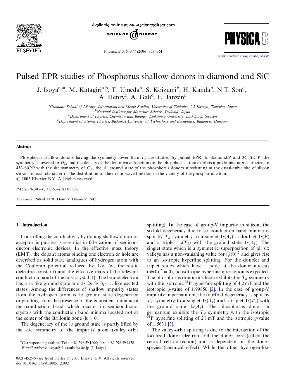 Pulsed EPR studies of Phosphorus shallow donors in diamond and SiC