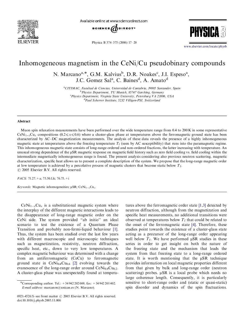 Inhomogeneous magnetism in the CeNi/Cu pseudobinary compounds