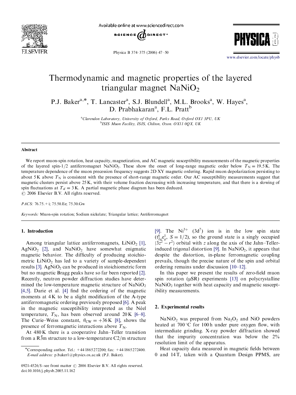 Thermodynamic and magnetic properties of the layered triangular magnet NaNiO2