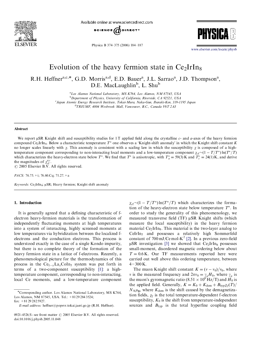 Evolution of the heavy fermion state in Ce2IrIn8