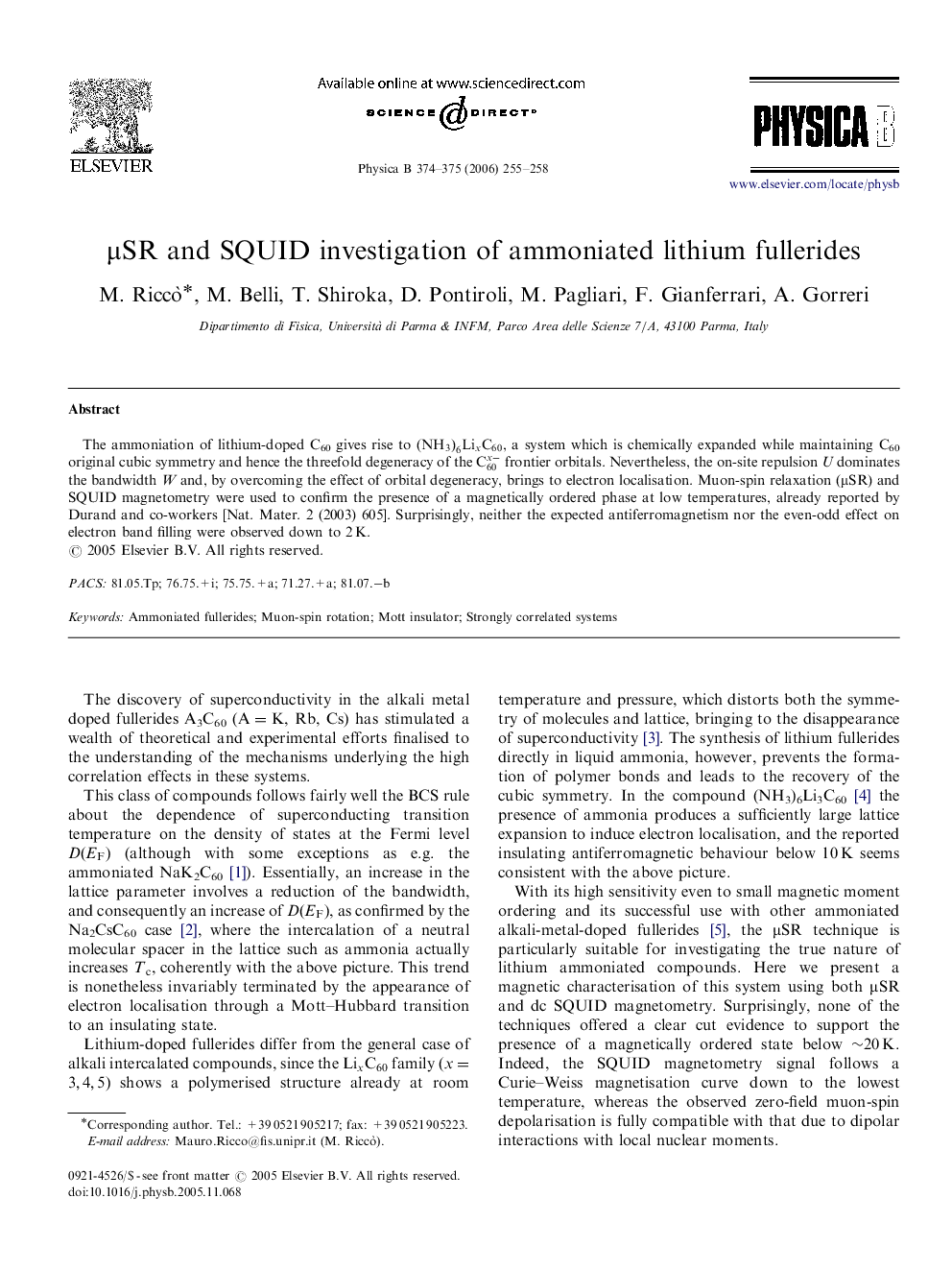 Î¼SR and SQUID investigation of ammoniated lithium fullerides