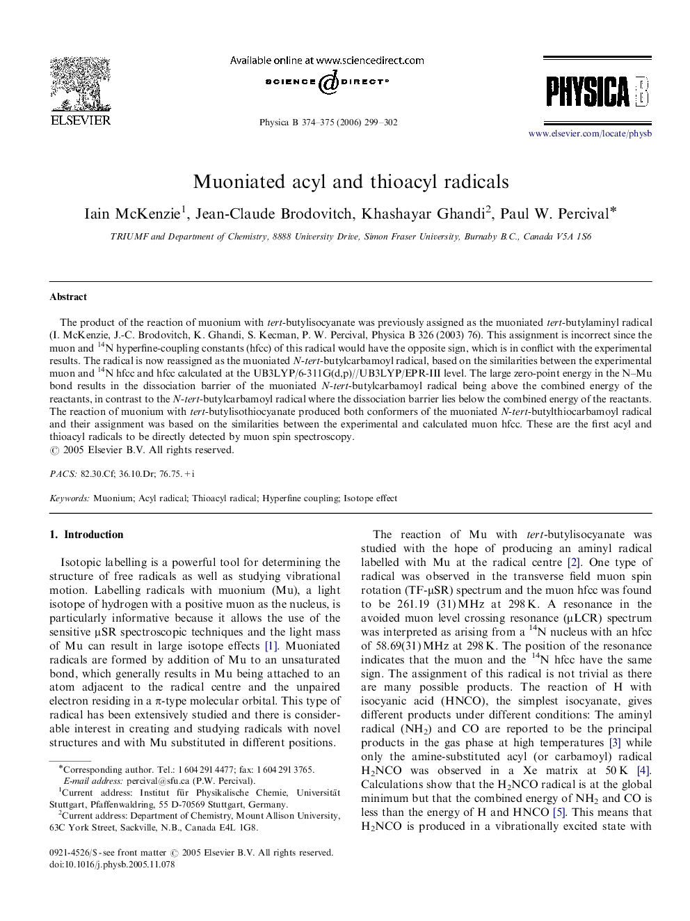 Muoniated acyl and thioacyl radicals