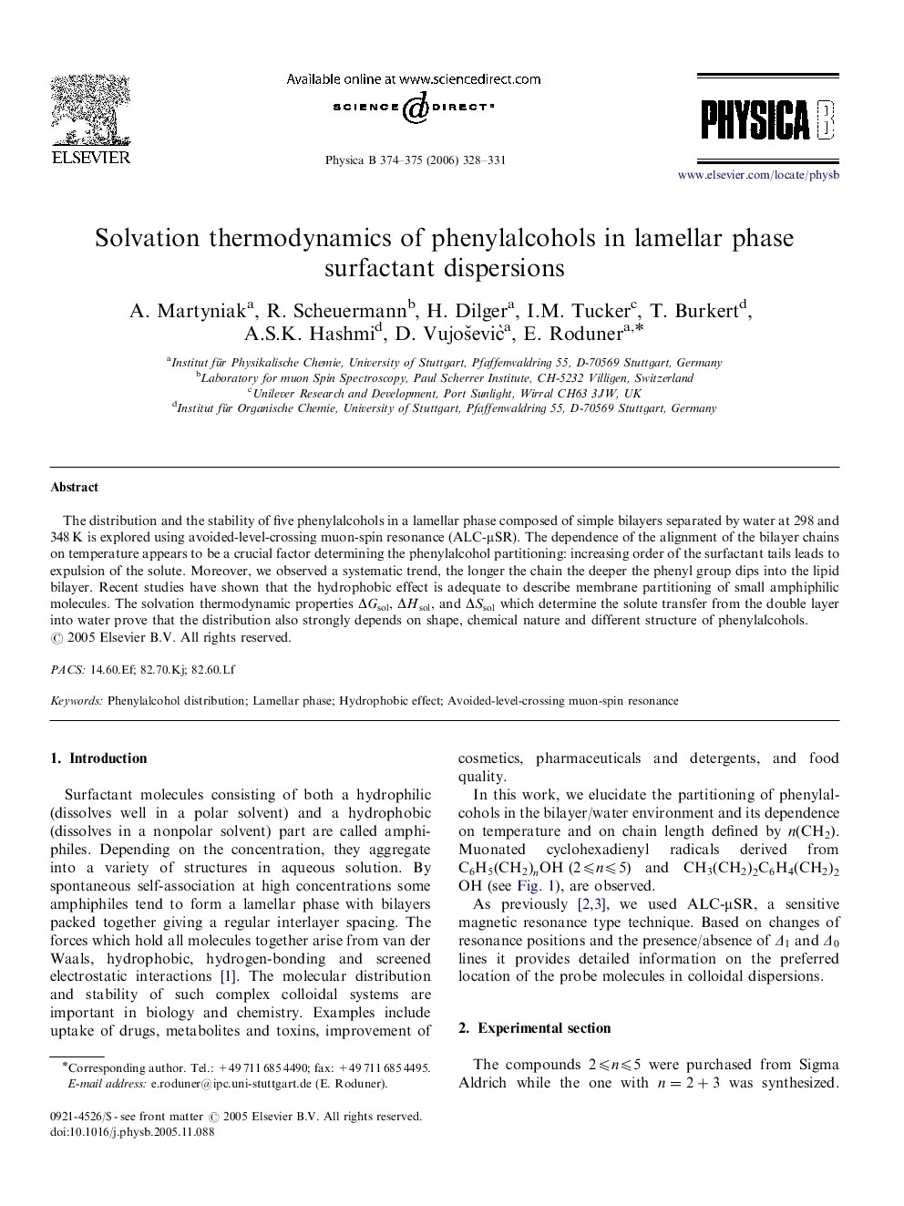 Solvation thermodynamics of phenylalcohols in lamellar phase surfactant dispersions