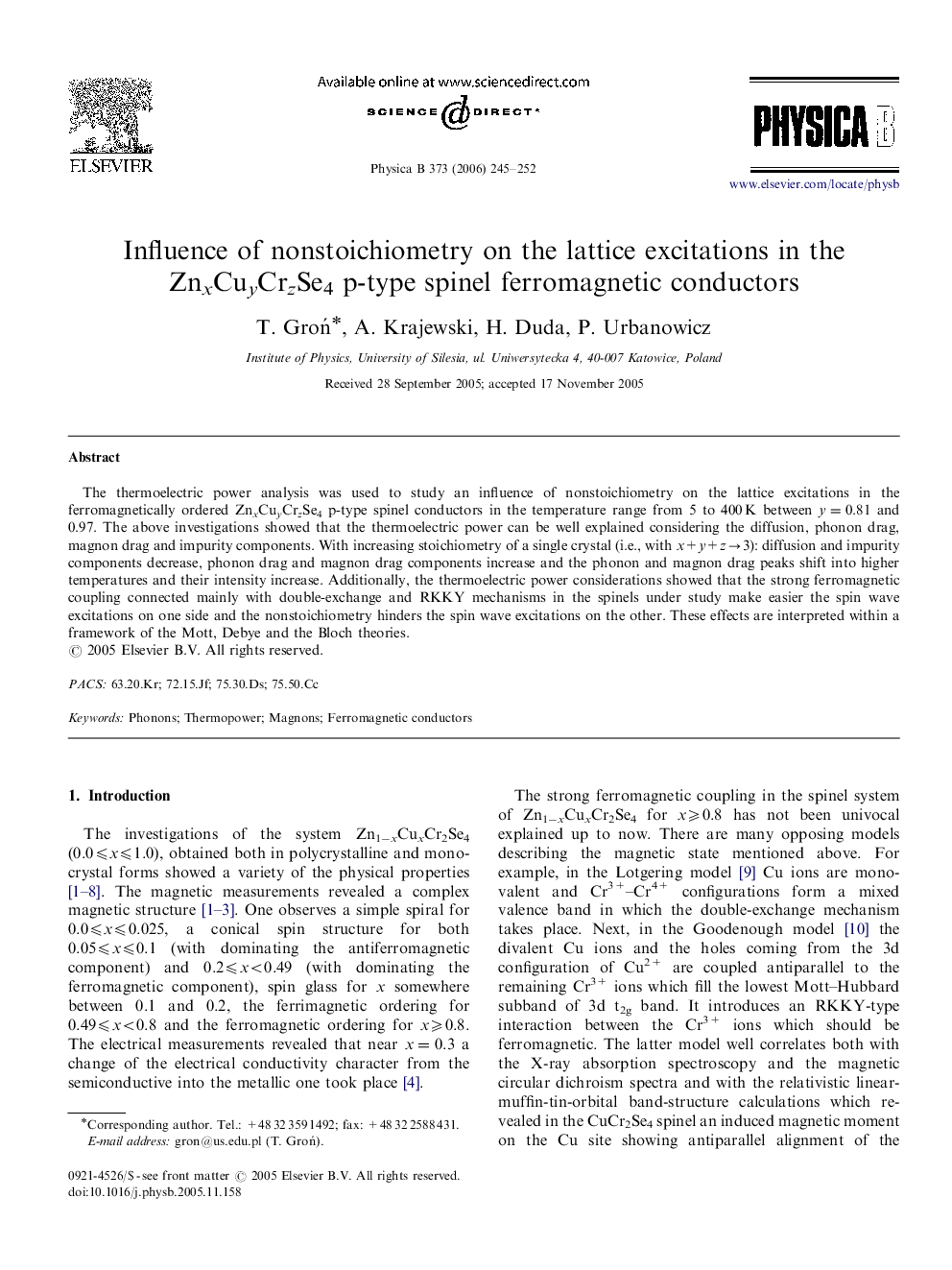 Influence of nonstoichiometry on the lattice excitations in the ZnxCuyCrzSe4 p-type spinel ferromagnetic conductors