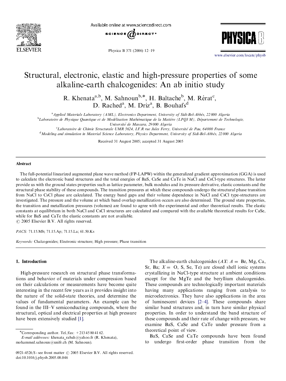 Structural, electronic, elastic and high-pressure properties of some alkaline-earth chalcogenides: An ab initio study