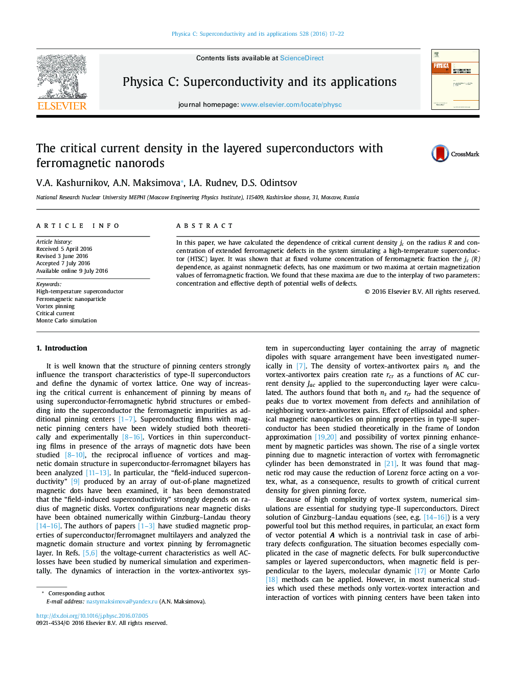 The critical current density in the layered superconductors with ferromagnetic nanorods