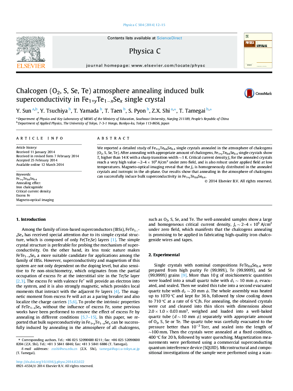 Chalcogen (O2, S, Se, Te) atmosphere annealing induced bulk superconductivity in Fe1+yTe1−xSex single crystal