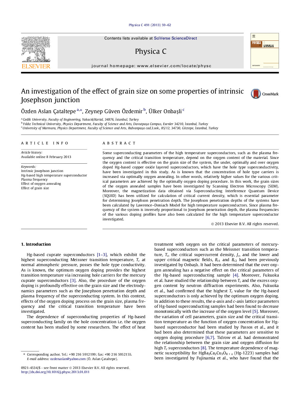 An investigation of the effect of grain size on some properties of intrinsic Josephson junction