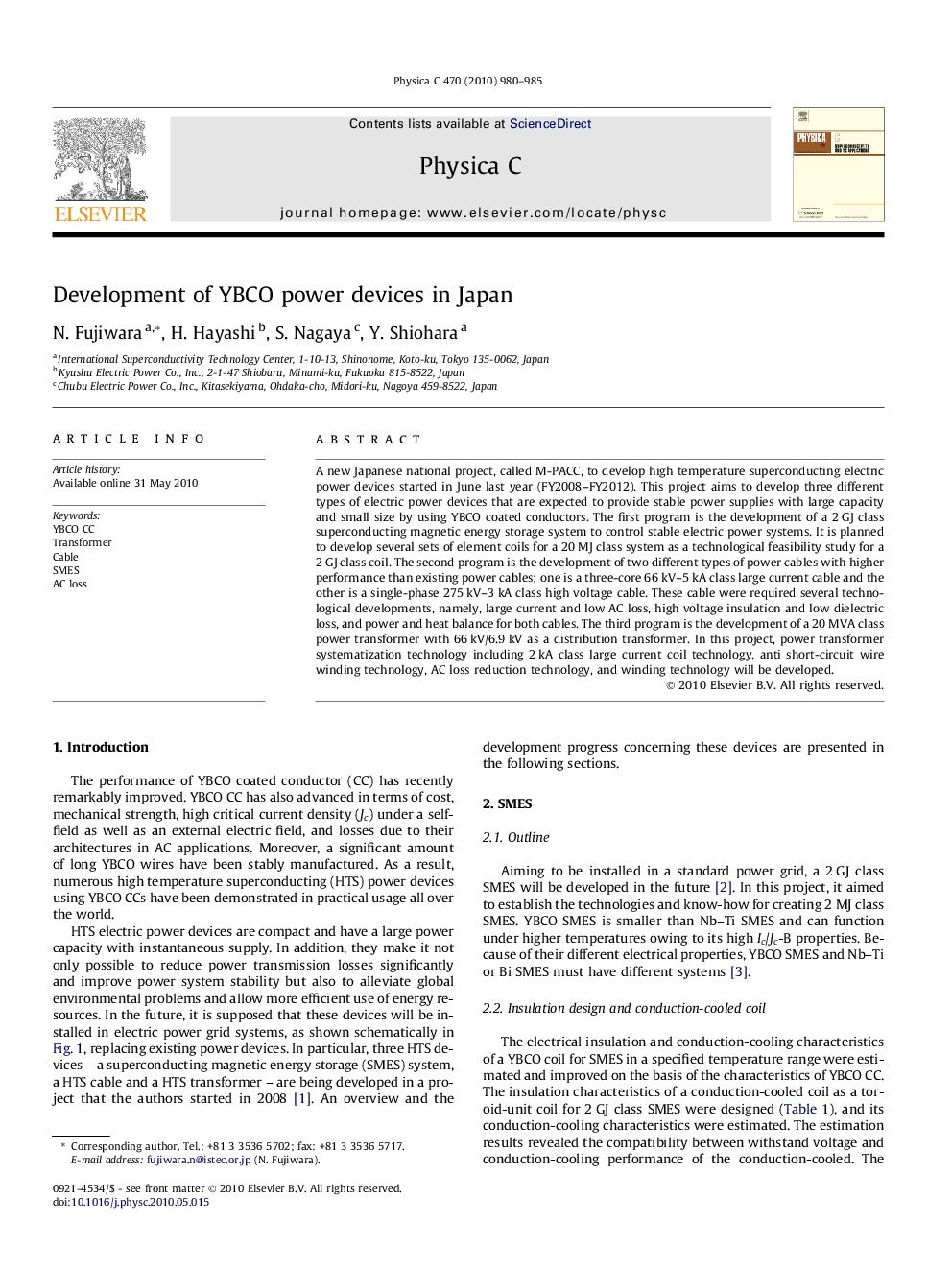 Development of YBCO power devices in Japan