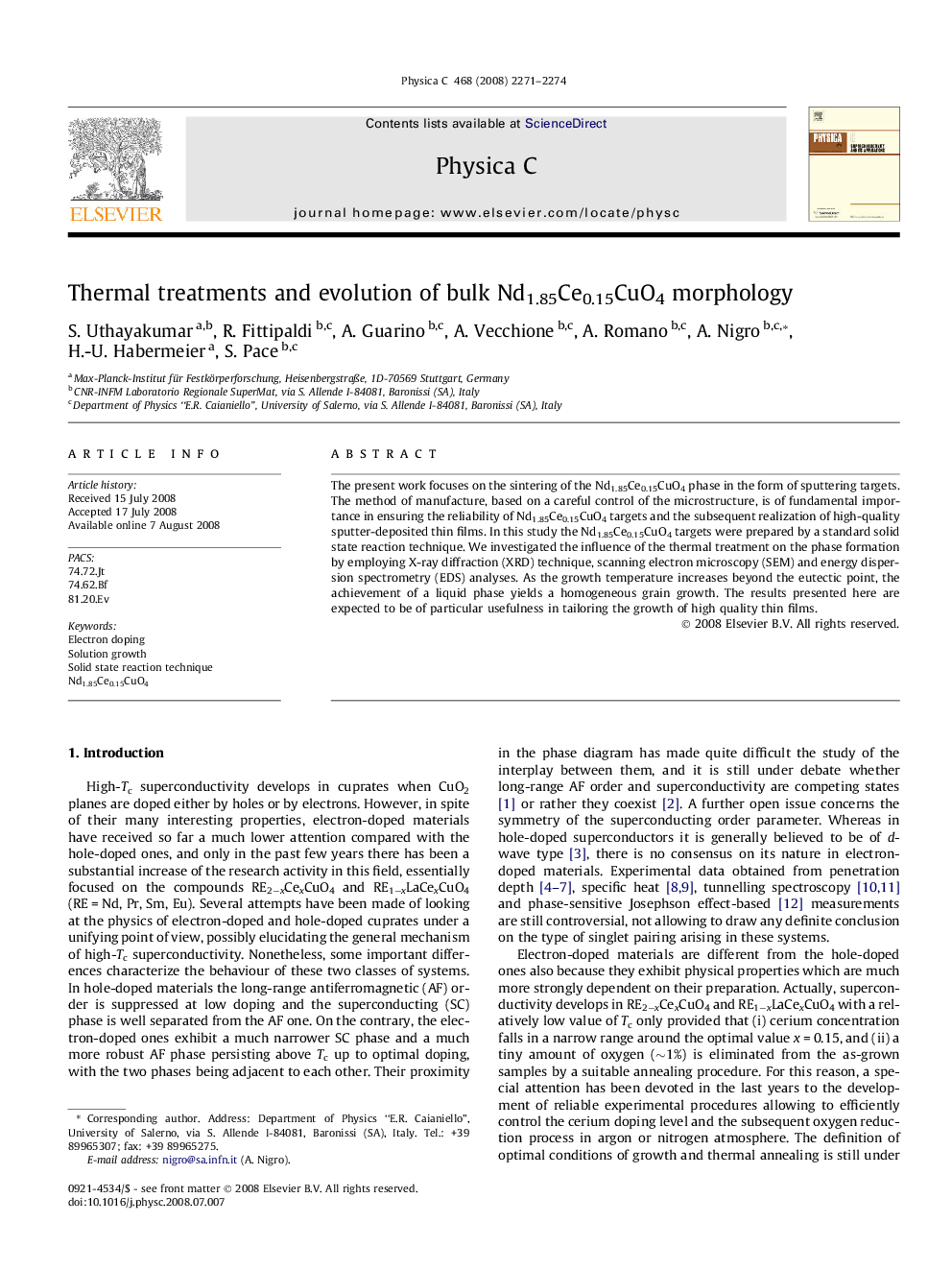 Thermal treatments and evolution of bulk Nd1.85Ce0.15CuO4 morphology