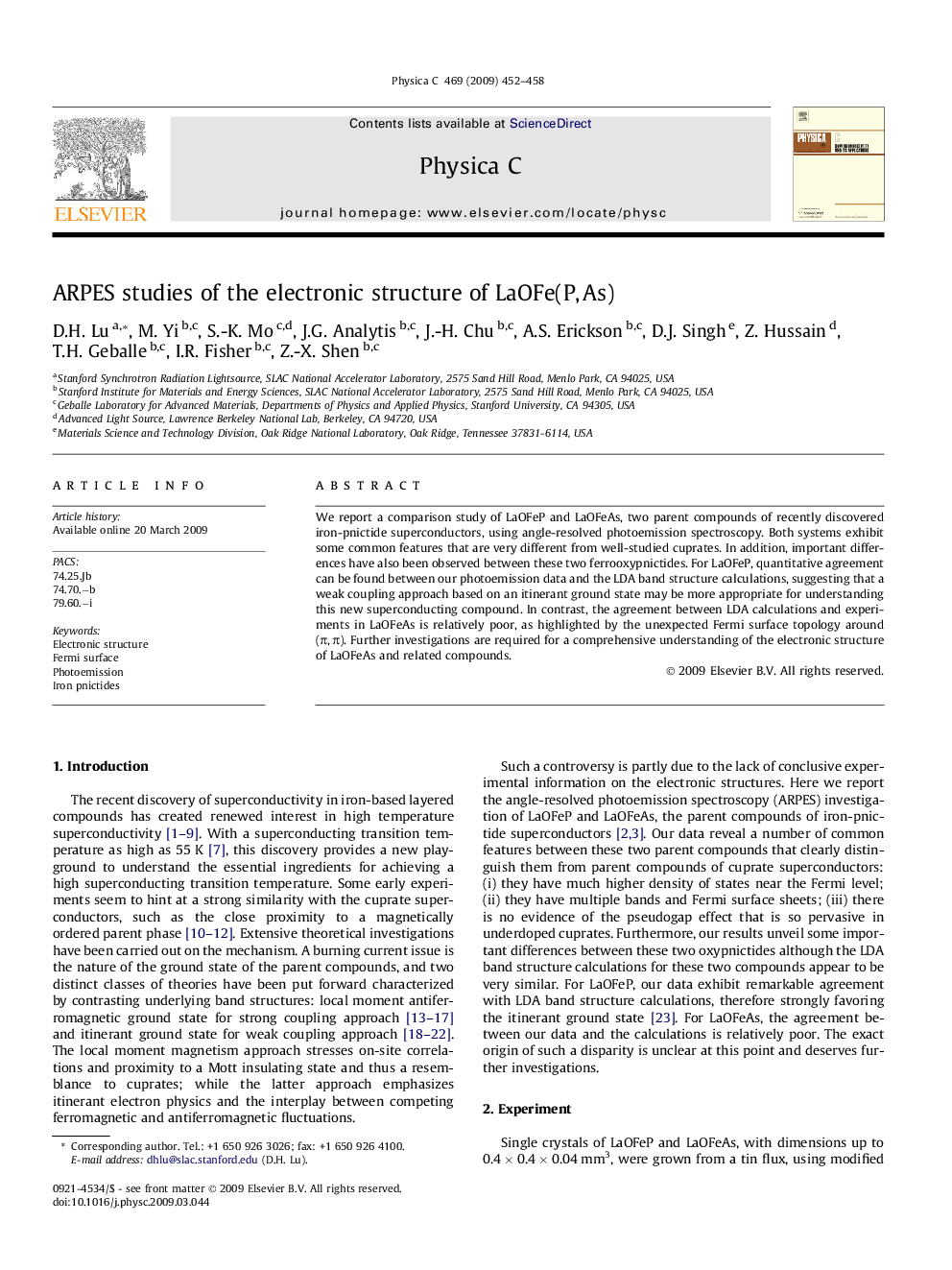 ARPES studies of the electronic structure of LaOFe(P, As)