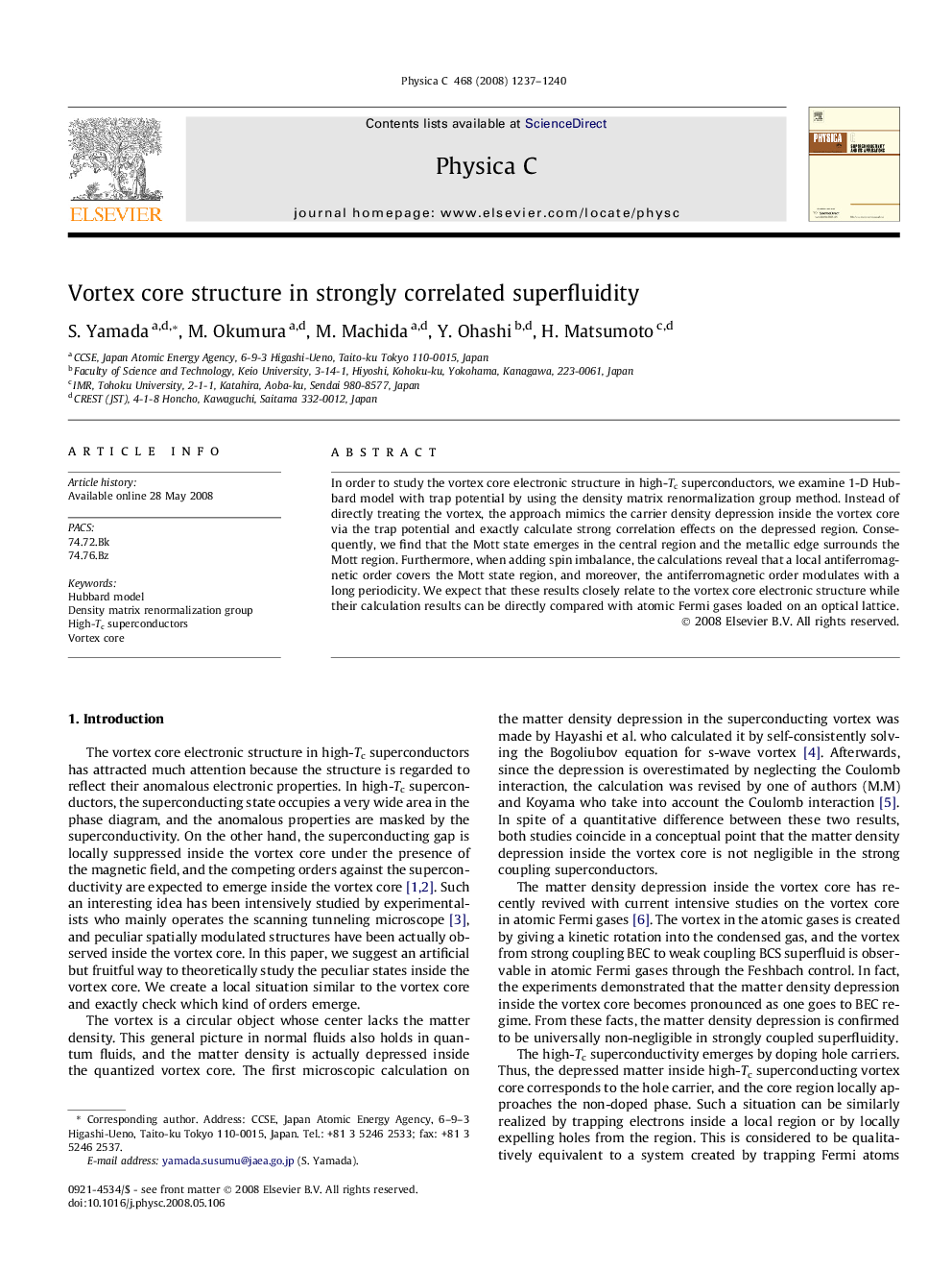 Vortex core structure in strongly correlated superfluidity