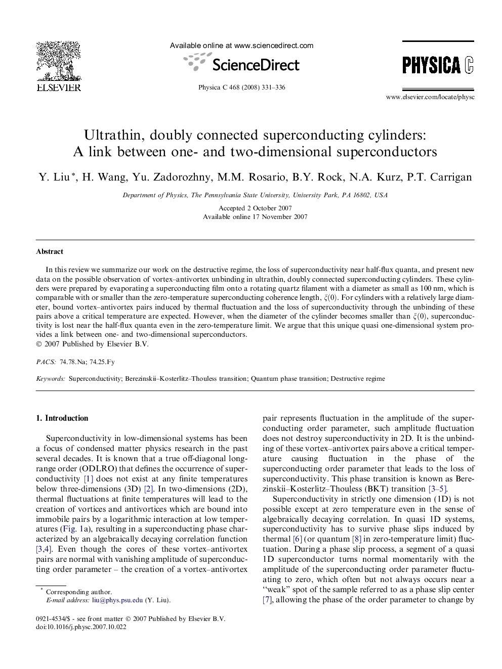 Ultrathin, doubly connected superconducting cylinders: A link between one- and two-dimensional superconductors