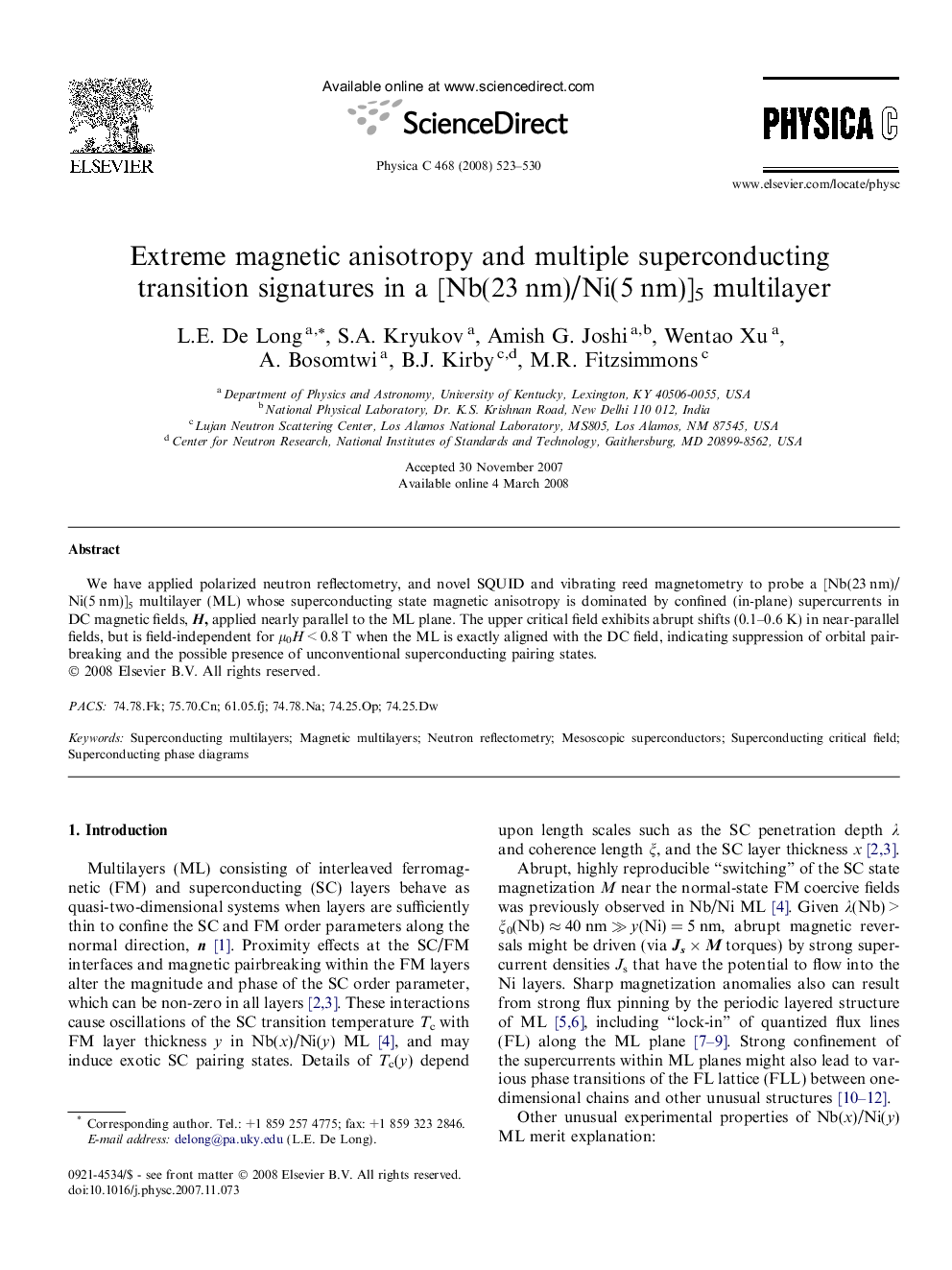 Extreme magnetic anisotropy and multiple superconducting transition signatures in a [Nb(23Â nm)/Ni(5Â nm)]5 multilayer