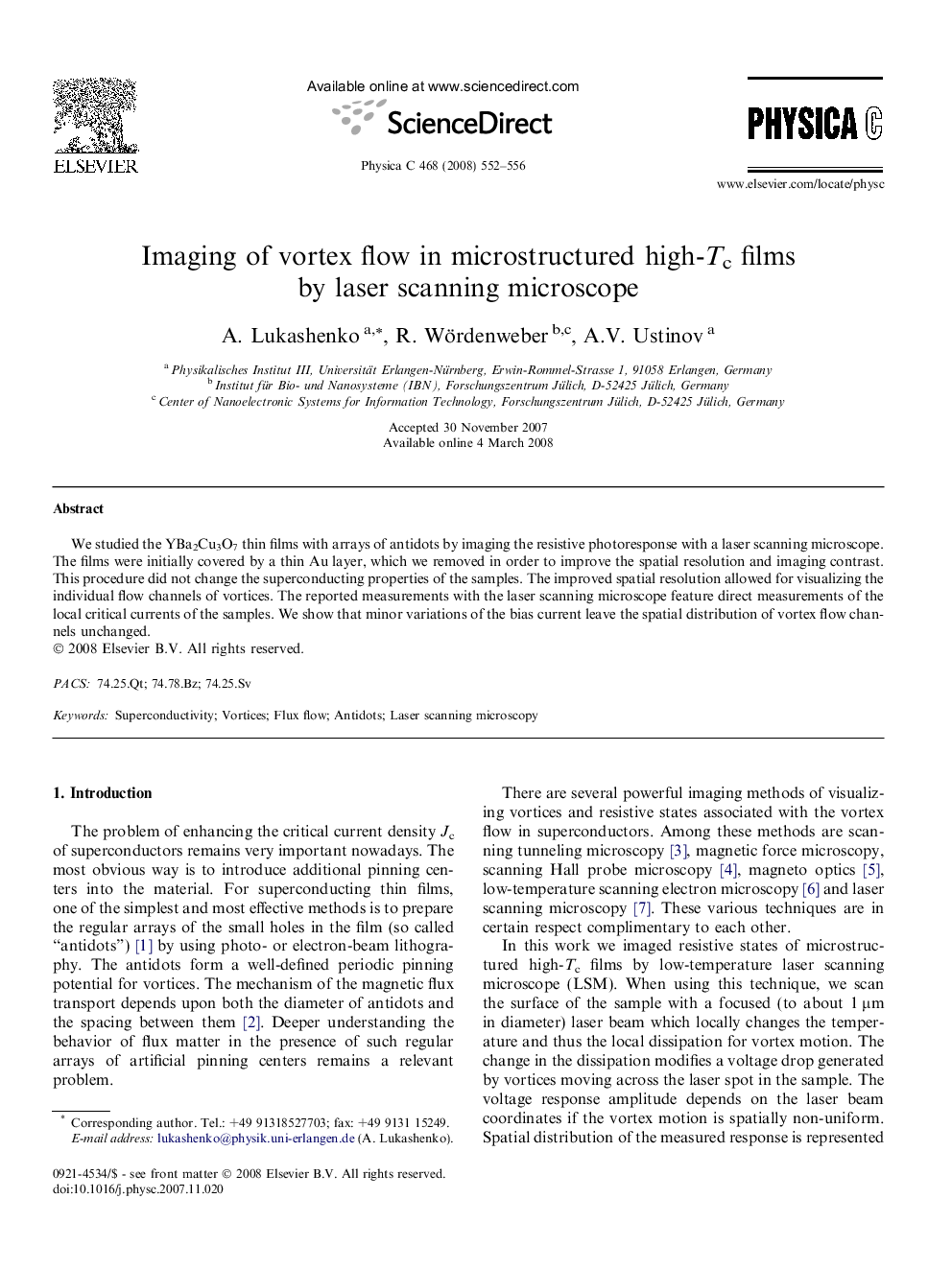 Imaging of vortex flow in microstructured high-Tc films by laser scanning microscope