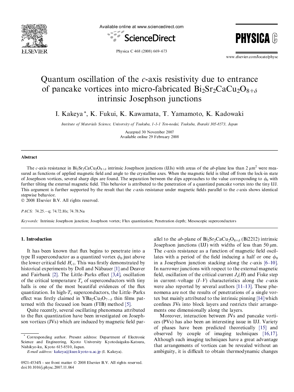 Quantum oscillation of the c-axis resistivity due to entrance of pancake vortices into micro-fabricated Bi2Sr2CaCu2O8+Î´ intrinsic Josephson junctions