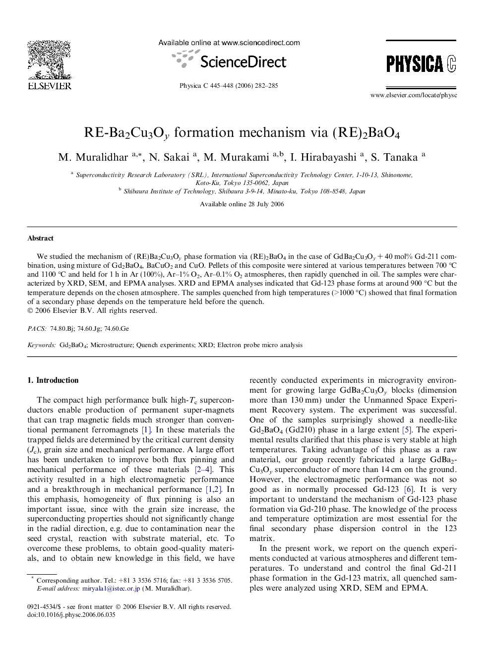RE-Ba2Cu3Oy formation mechanism via (RE)2BaO4