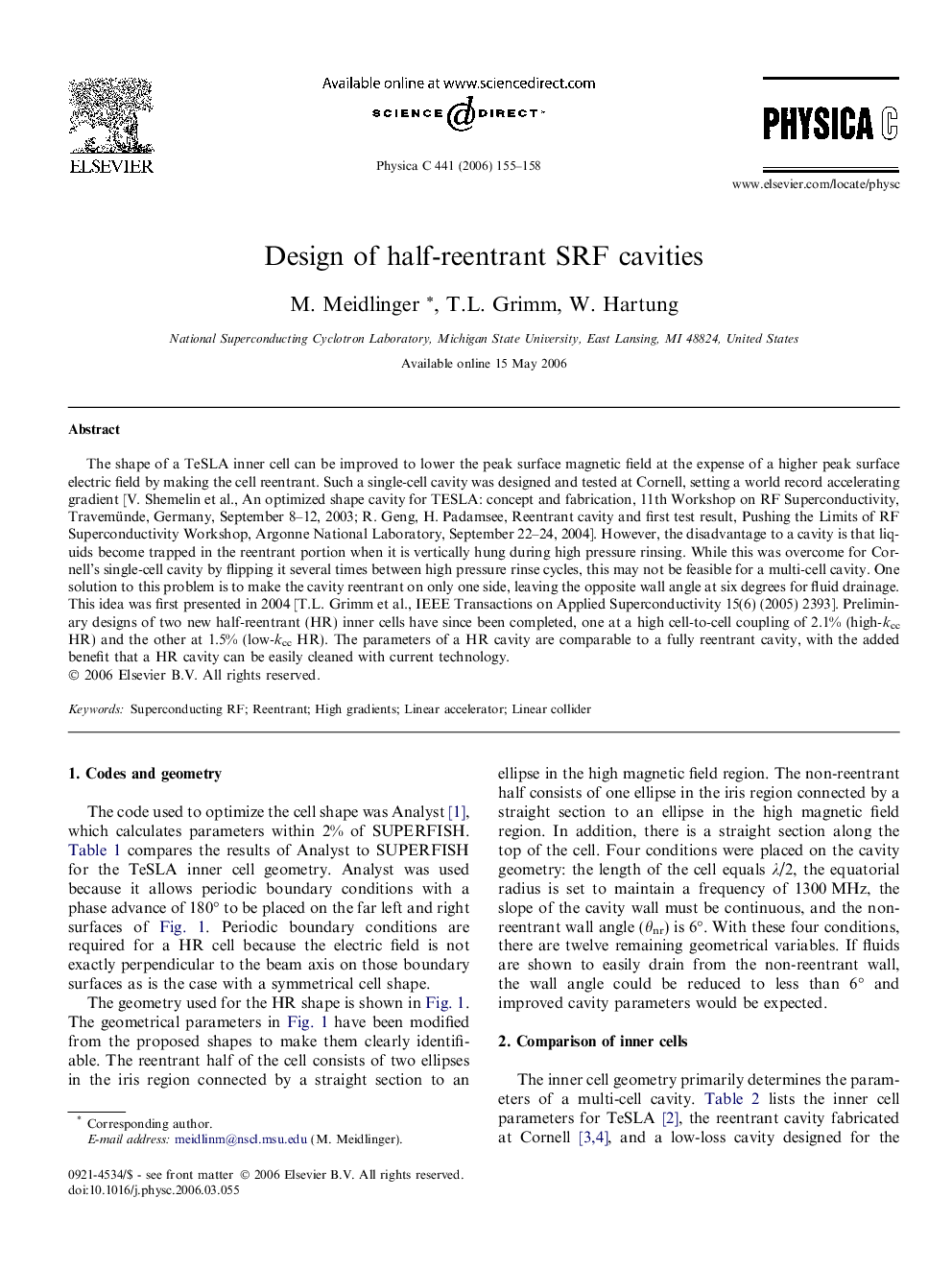 Design of half-reentrant SRF cavities