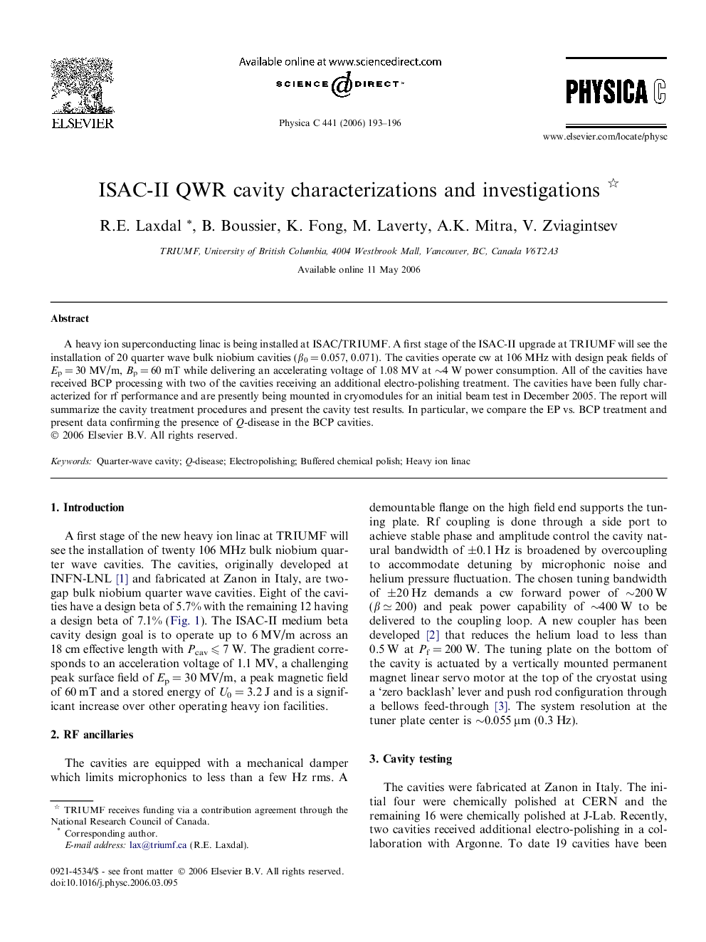 ISAC-II QWR cavity characterizations and investigations 