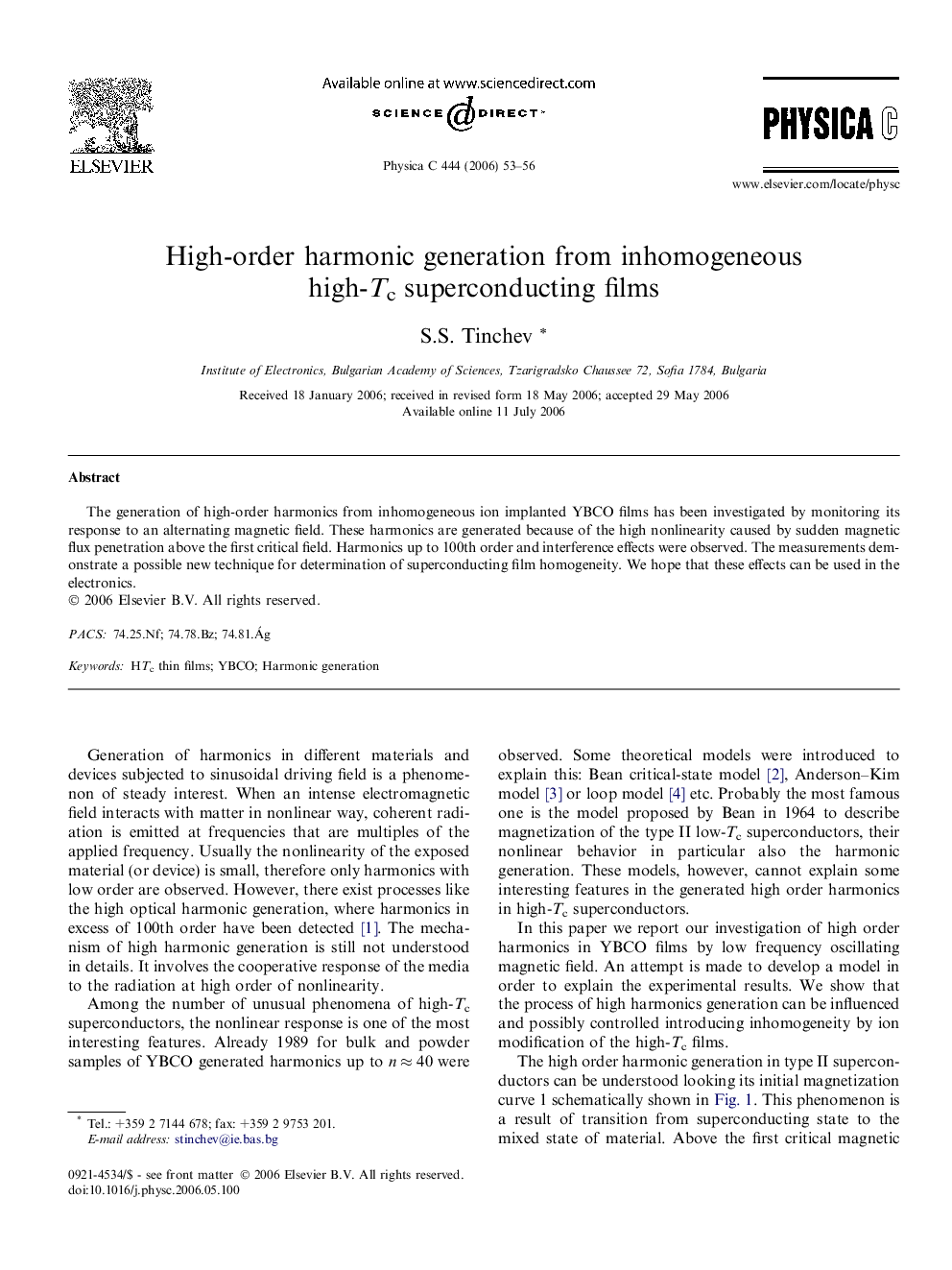 High-order harmonic generation from inhomogeneous high-Tc superconducting films