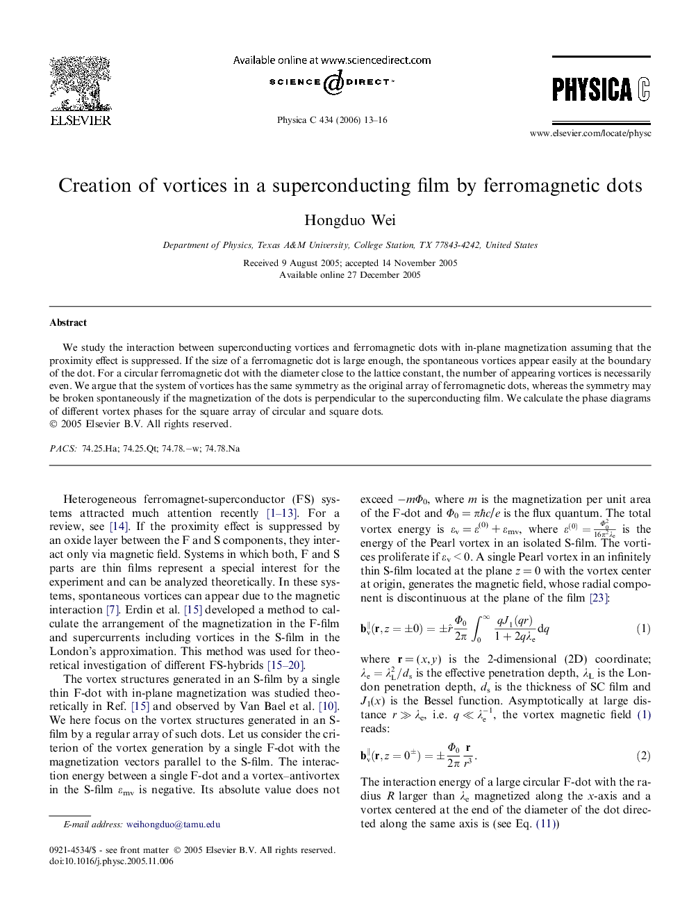 Creation of vortices in a superconducting film by ferromagnetic dots