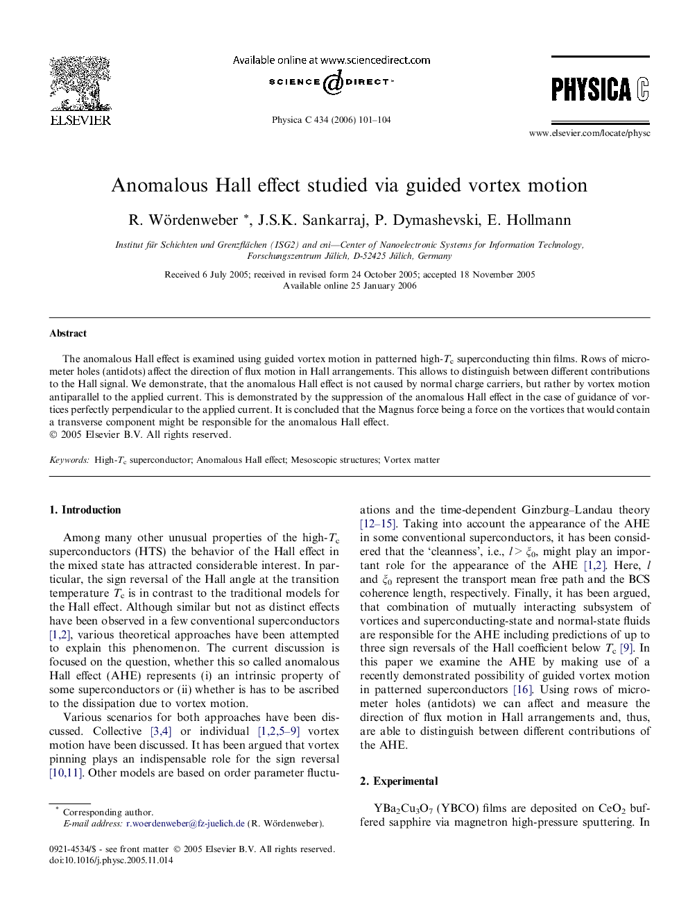 Anomalous Hall effect studied via guided vortex motion